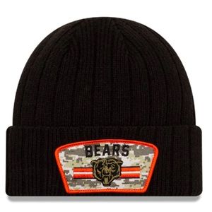 Men's New Era Black Chicago Bears 2021 Salute To Service Knit Hat